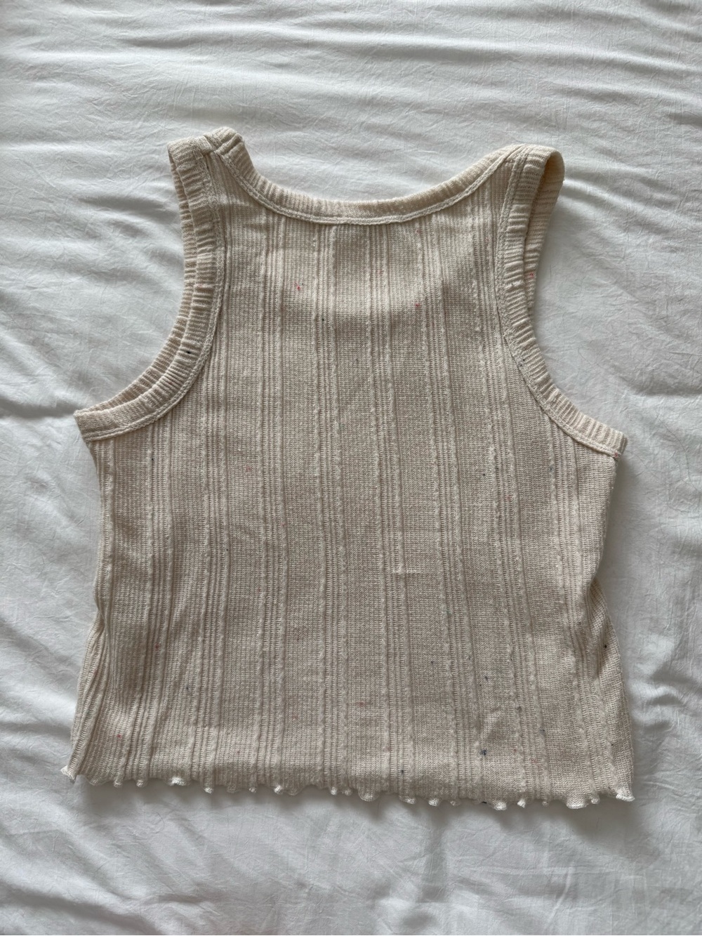 Lush Ribbed Knit Tank Top — Cream - Picture 2 of 5